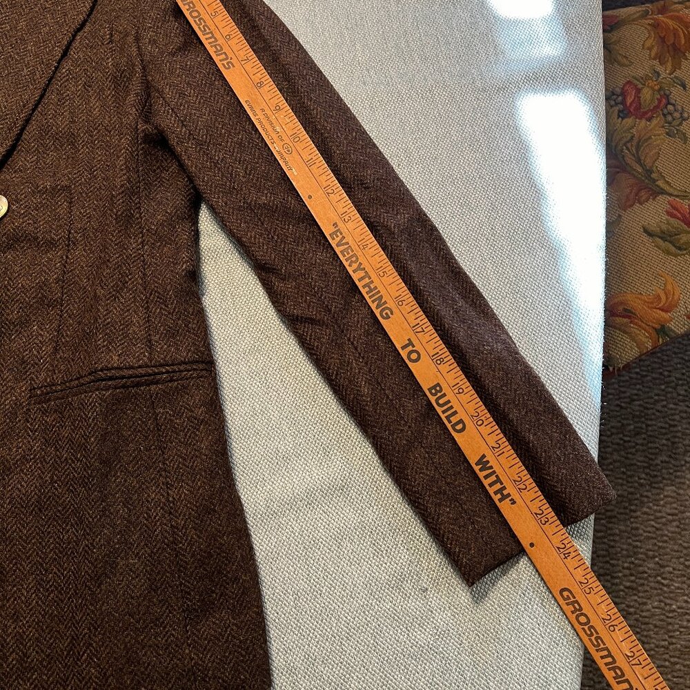 J CREW BRISTOL DOUBLE BREASTED BLAZER DARK CHOCOLATE WOOL HERRINGBONE SIZE 6 - Picture 10 of 12